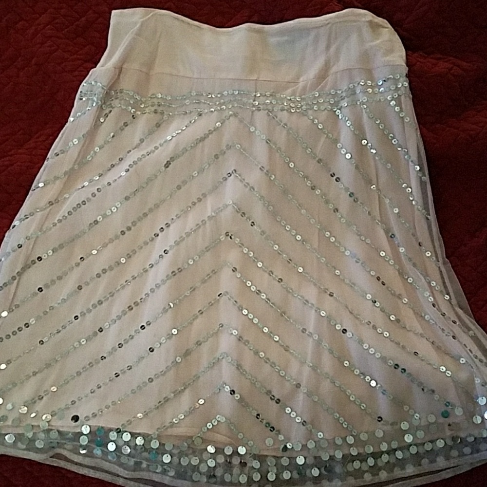 Light pink silver sequined rampage skirt